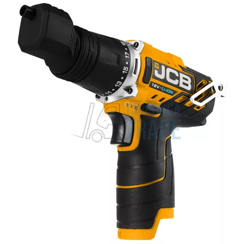JCB 12DD-2-E-BOXX fúró-csavarozó 30Nm 2x2Ah 12V +3db különböző tokmány, L-Boxx