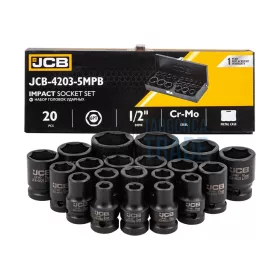 JCB rövid dugókulcs készlet 1/2" 20 részes 8-32mm
