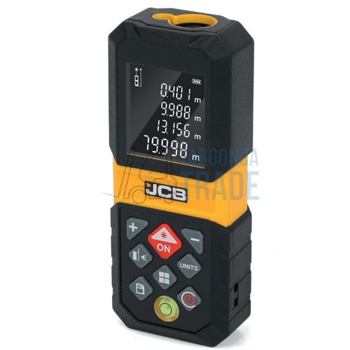 JCB lézeres távolságmérő LCD kijelző, USB-C töltő 80m